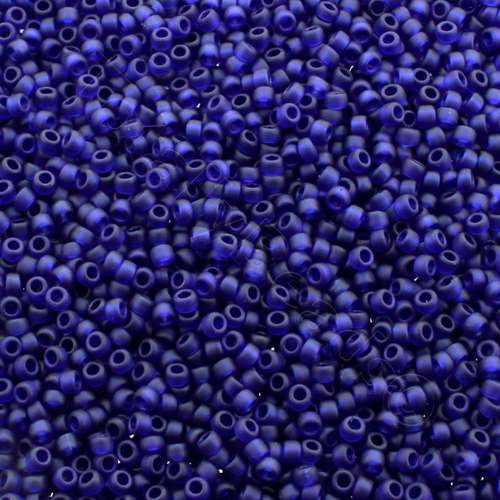 Toho Size 15 Seed Beads 10g - Frosted Cobalt