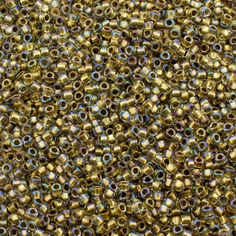 Toho Size 15 Seed Beads 10g - Inside Crystal Gold