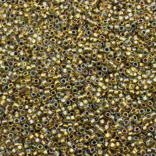 Toho Size 11 Seed Beads 10g - Gold Lined Crystal