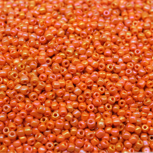 Seed Beads Opaque Rainbow  Orange   Size 6 100g 4mm for jewellery making