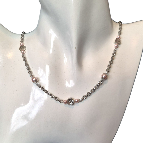Kelsey Chain Necklaces (5)   Pink 4mm for jewellery making