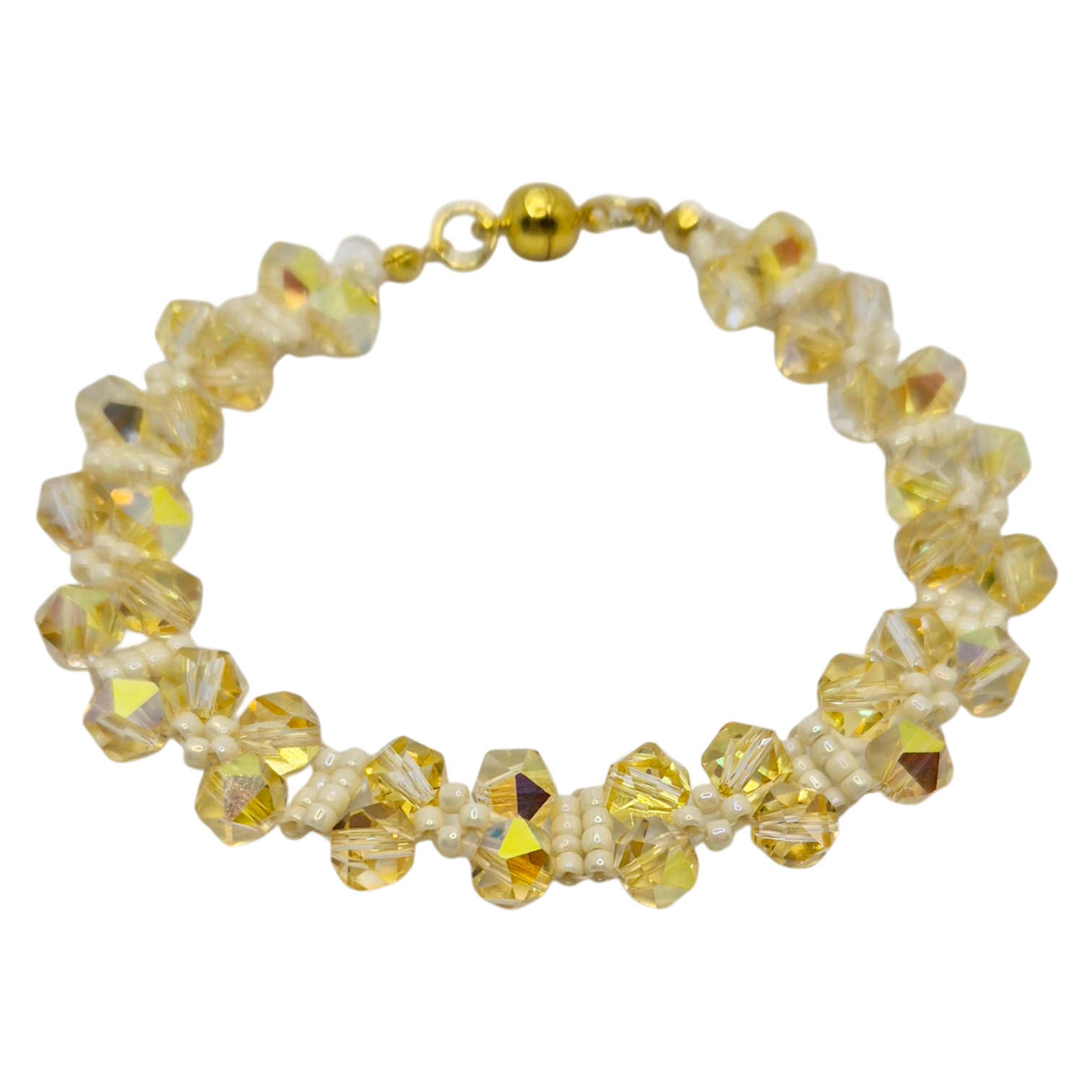 Maureen Crystal Bracelet x2   Summer Gold for jewellery making
