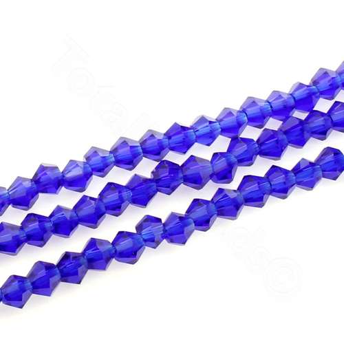3mm crystal bicone beads royal blue — faceted for jewelry making and beadwork