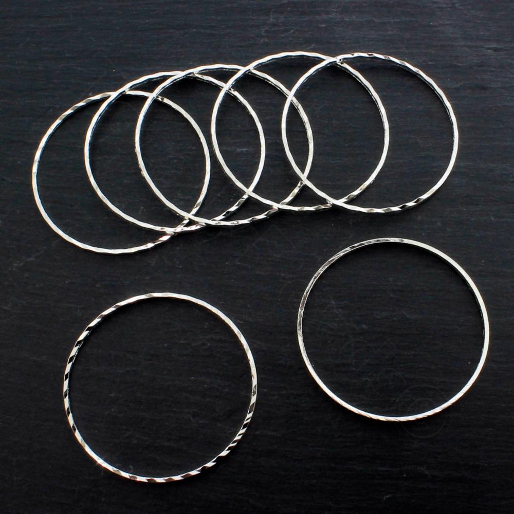 Spacer Rings Etched 30mm Silver Plated - 15pcs