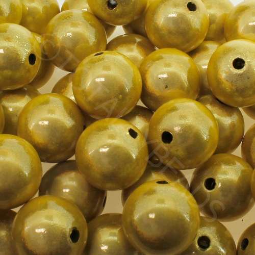 14mm Miracle acrylic round beads 14mm round yellow 16pcs — pack of 16, reflective 3D-effect beads ideal for jewelry making, crafts, and d…