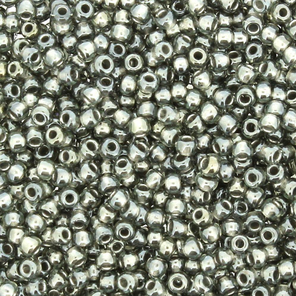 Toho Size 11 Seed Beads 10g - Inside Grey Gun Metal