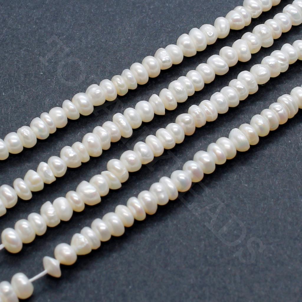 Freshwater Pearls 3-4mm Rondelle White - 14" String