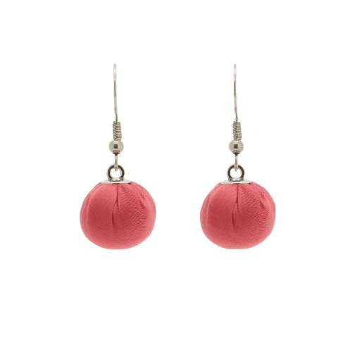 Silk Orb Charms - Pink Rose 2pcs