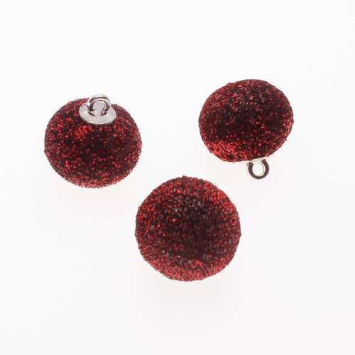 Sparkle Orb Charms - Dark Red 2pcs
