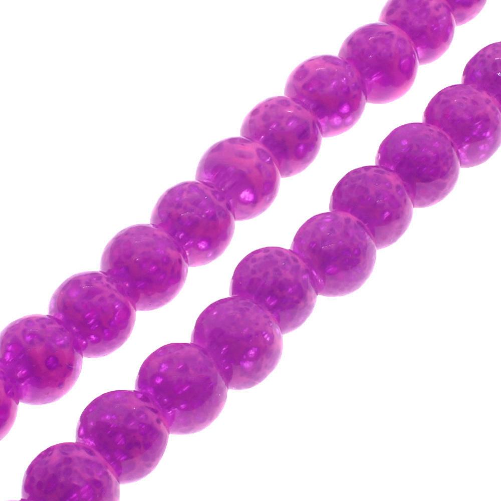 Speckled Glass Beads 6mm Round - Mauve
