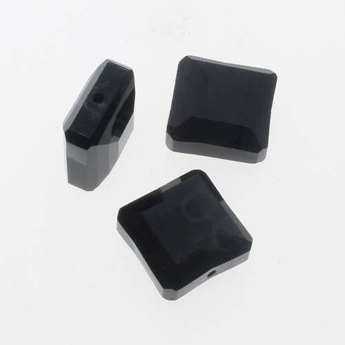 14mm crystal beads jet black, pack of 8 — faceted for jewelry making and beadwork