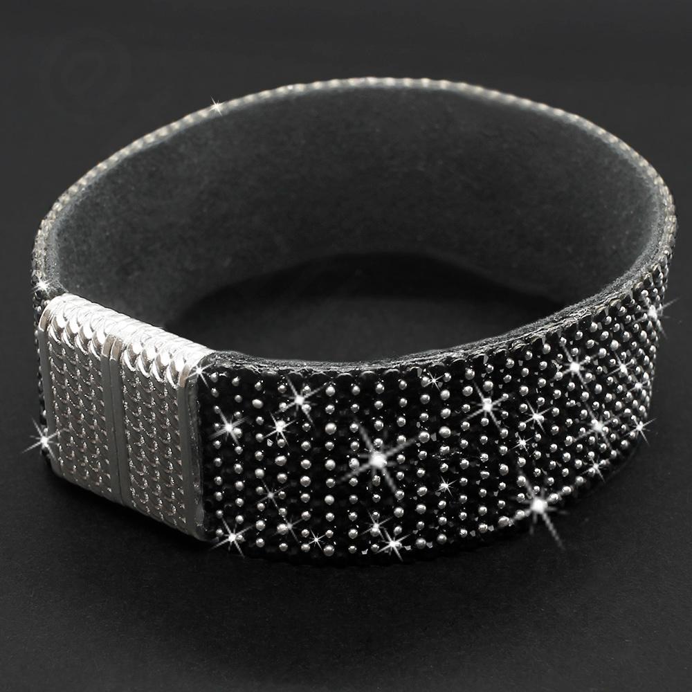 Sparkle Ribbon 22mm Bracelet Kit -  Jet Black Crystal