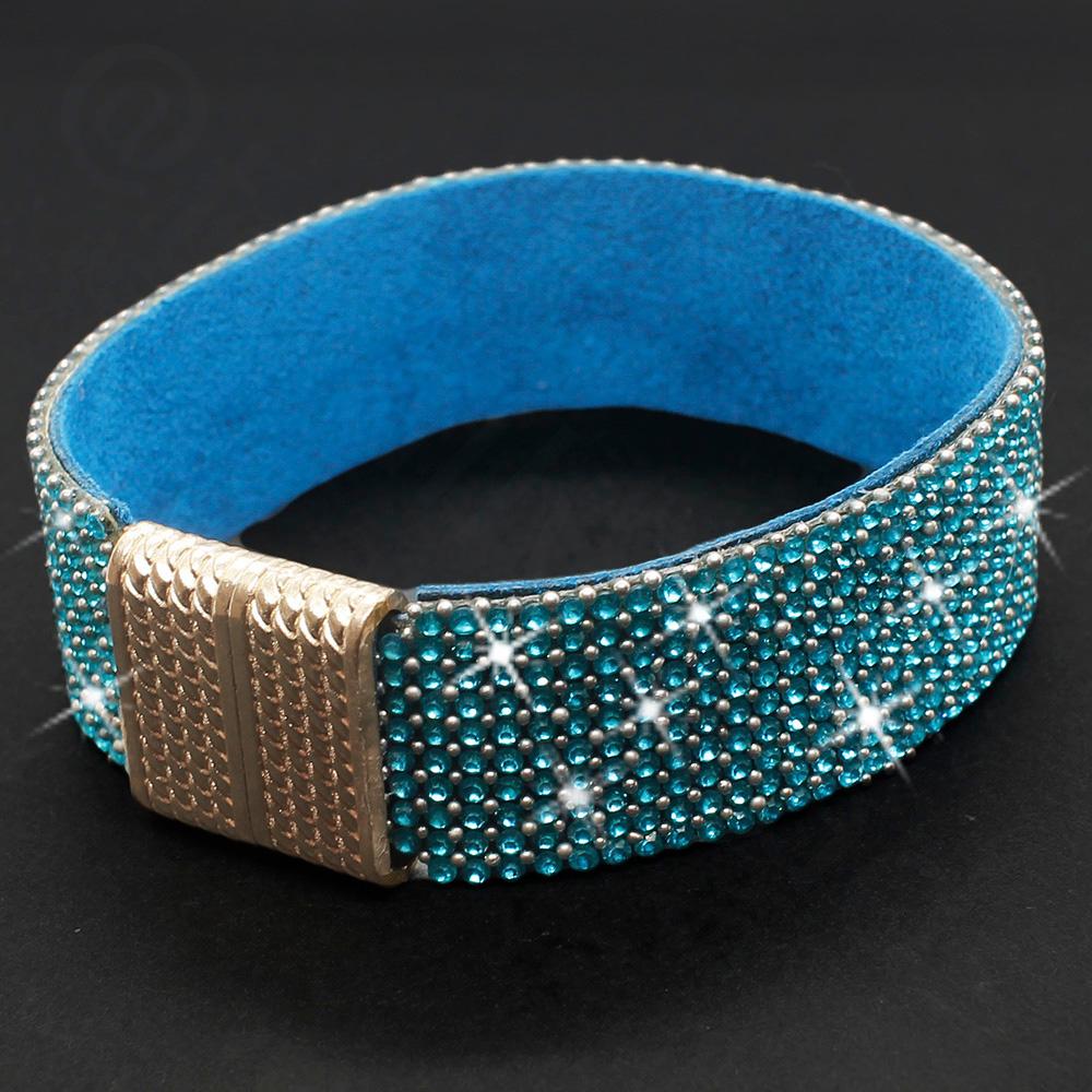 Sparkle Ribbon 22mm Bracelet Kit -  Turquoise Crystal