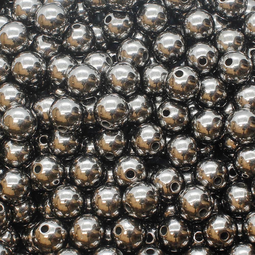 Acrylic Black Round Beads 10mm - 80pcs
