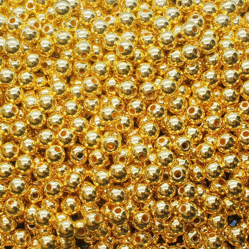 Acrylic Gold Round Beads 6mm - 350pcs