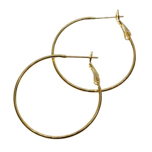 Hoop Earring 31mm 1 Pair - Gold Plated