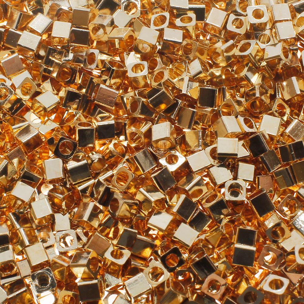 Spacer Bead Cubes 2mm 60pcs - Champagne Gold