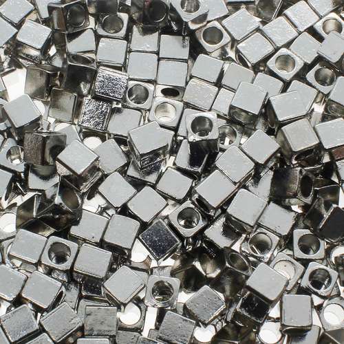 Spacer Bead Cubes 3mm 40pcs - Rhodium