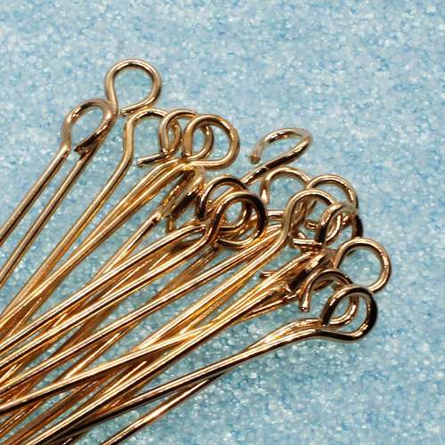 Eye Pins 30mm 100pcs - Champagne Gold