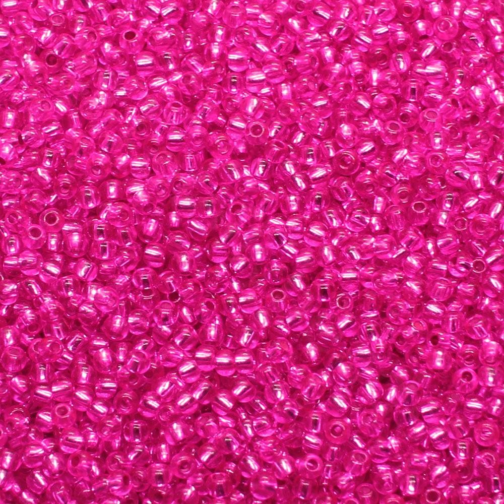 FGB Beads Silver Lined Flamingo Size 12 - 50g