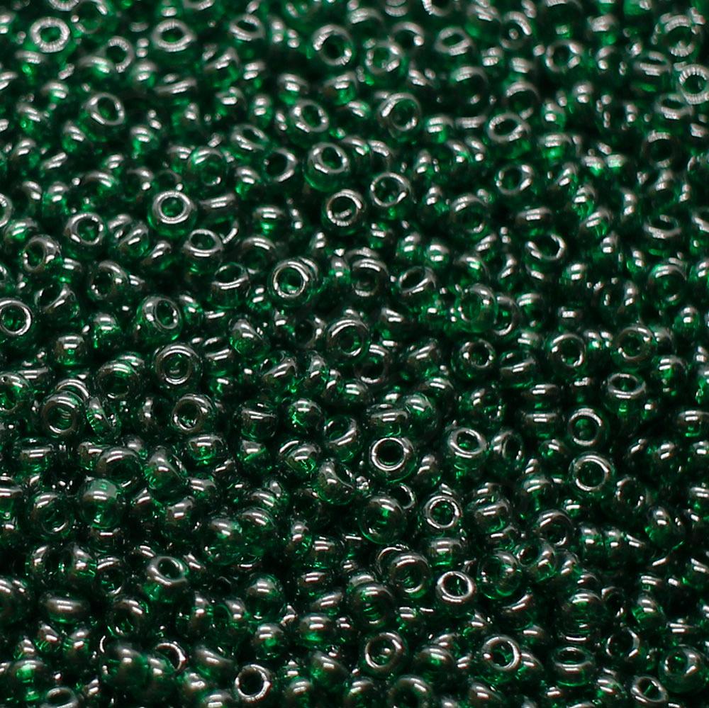 FGB Beads Transparent Fern Green Size 12 - 50g
