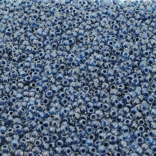 Toho Size 11 Seed Beads 10g - Crystal/Capri Lined