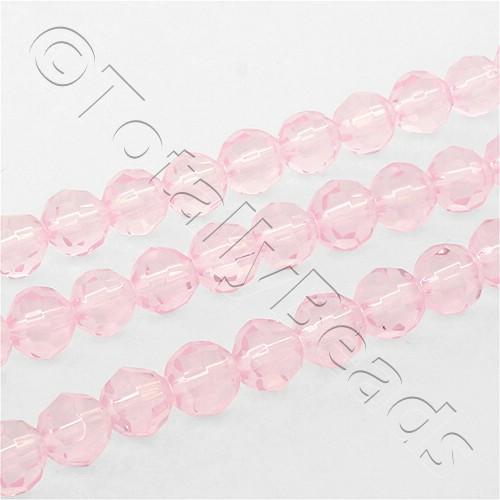 Faceted Round 6mm Beads - Pink