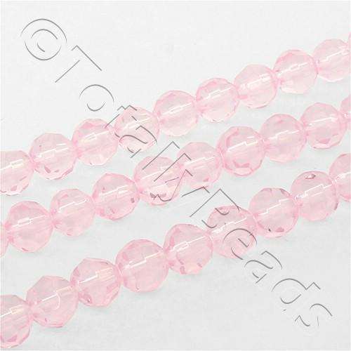Faceted Round 6mm Beads - Pink