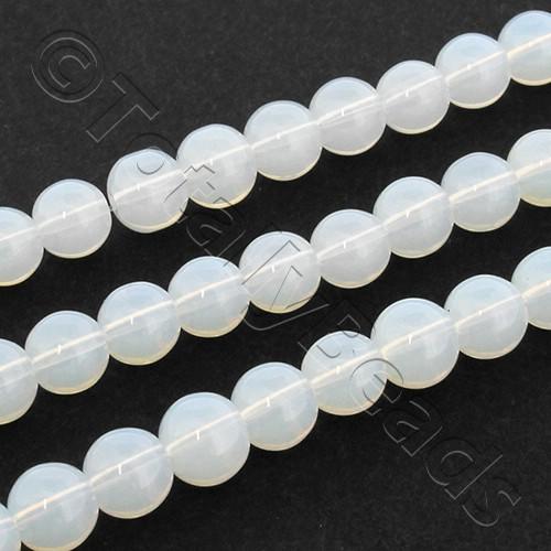 Glass Round 6mm Beads - Opaline Clear 100pcs