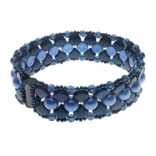Ginko Bracelet Suede Blue bracelet making kit — DIY set with beads and instructions for creating handmade jewelry