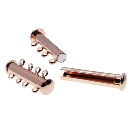 Sliding Magnetic Clasp 4 Strand - Rose Gold