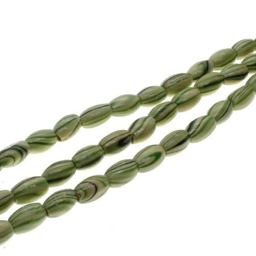Wooden Rice Beads 8mm 60pcs - Lime Green
