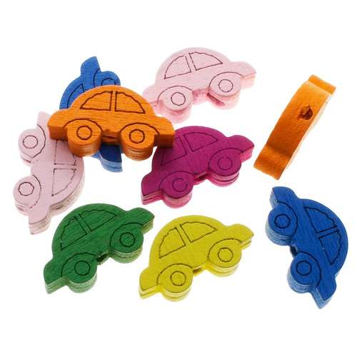 Childrens Wooden Bead - Cars 2