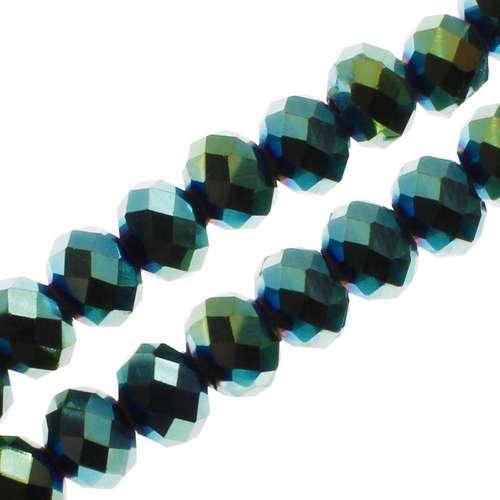 8mm crystal beads green iris, pack of 70 — faceted for jewelry making and beadwork