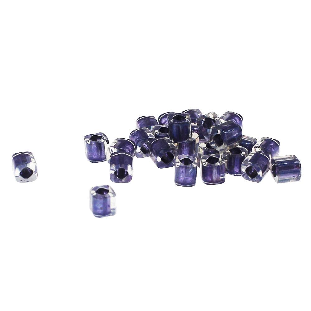 Toho Cubes 4mm 10g - Inside Rainbow Crystal Met Purple