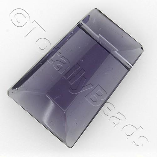 Glass Pendant Facet Rectangle Drop  20mm - Purple