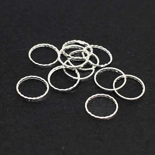 Geometric Circle Silver Plated Rings - 10 x 0.5mm - 4g