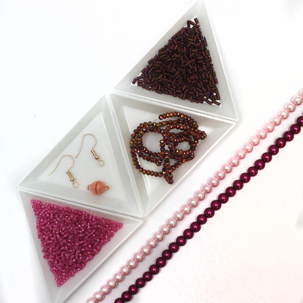 Beaded Lace Necklace Kit - Pink