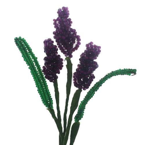 Beaded Lavender Flowers french little bee lavender jewelry making kit — DIY set with beads and instructions for creating handmade jewelry