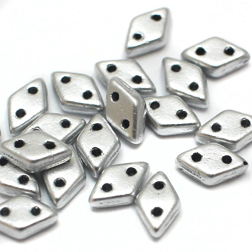 CzechMates Diamond Beads 60pcs - Matt Met Silver