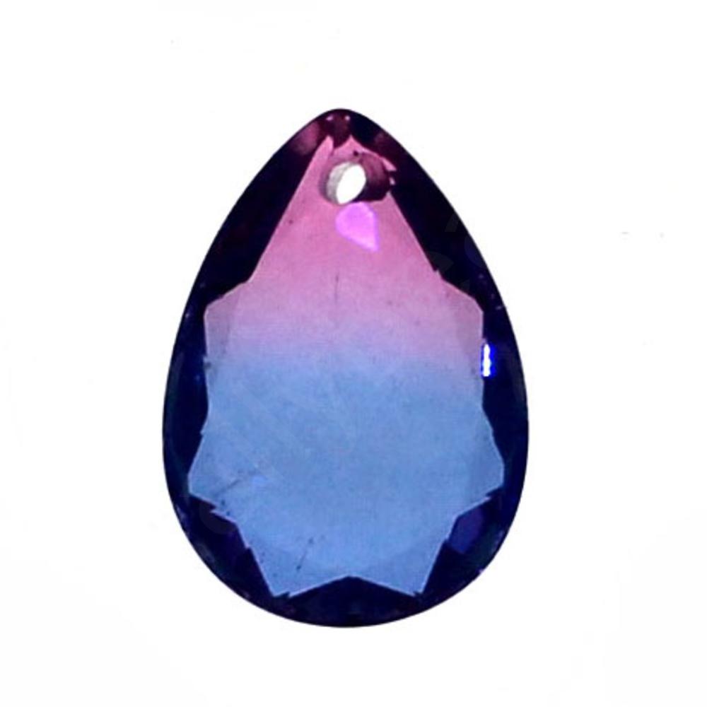 Crystal Pendant - Drop 10x14mm - Ombre Pink Blue