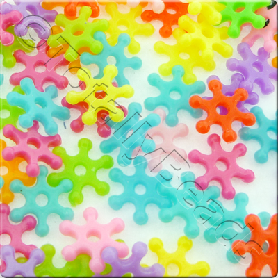 Acrylic Snowflake Spacers - 14mm - Mixed colour - 150pcs