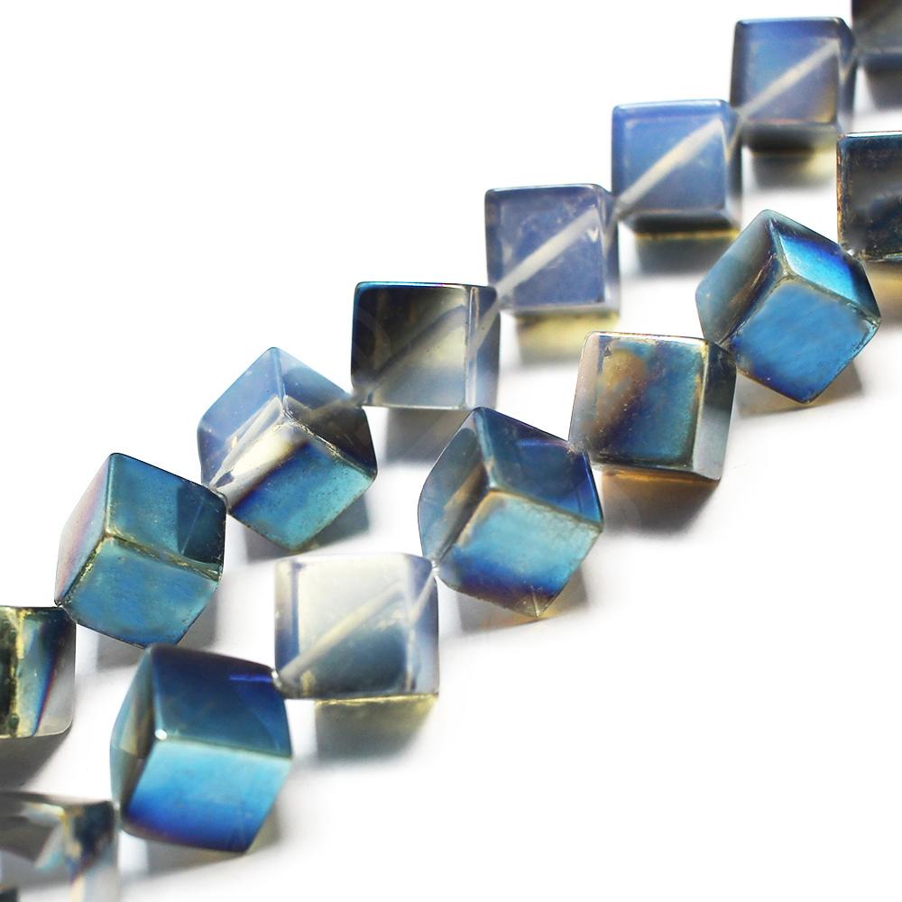 Half plated opal  - Diagonal Cube - Blue plate 12mm GRADE B
