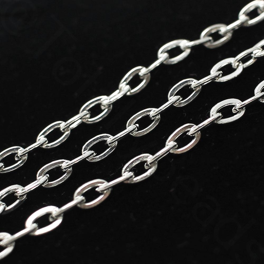 Chain Silver Plated - Flat Oval 6x4mm