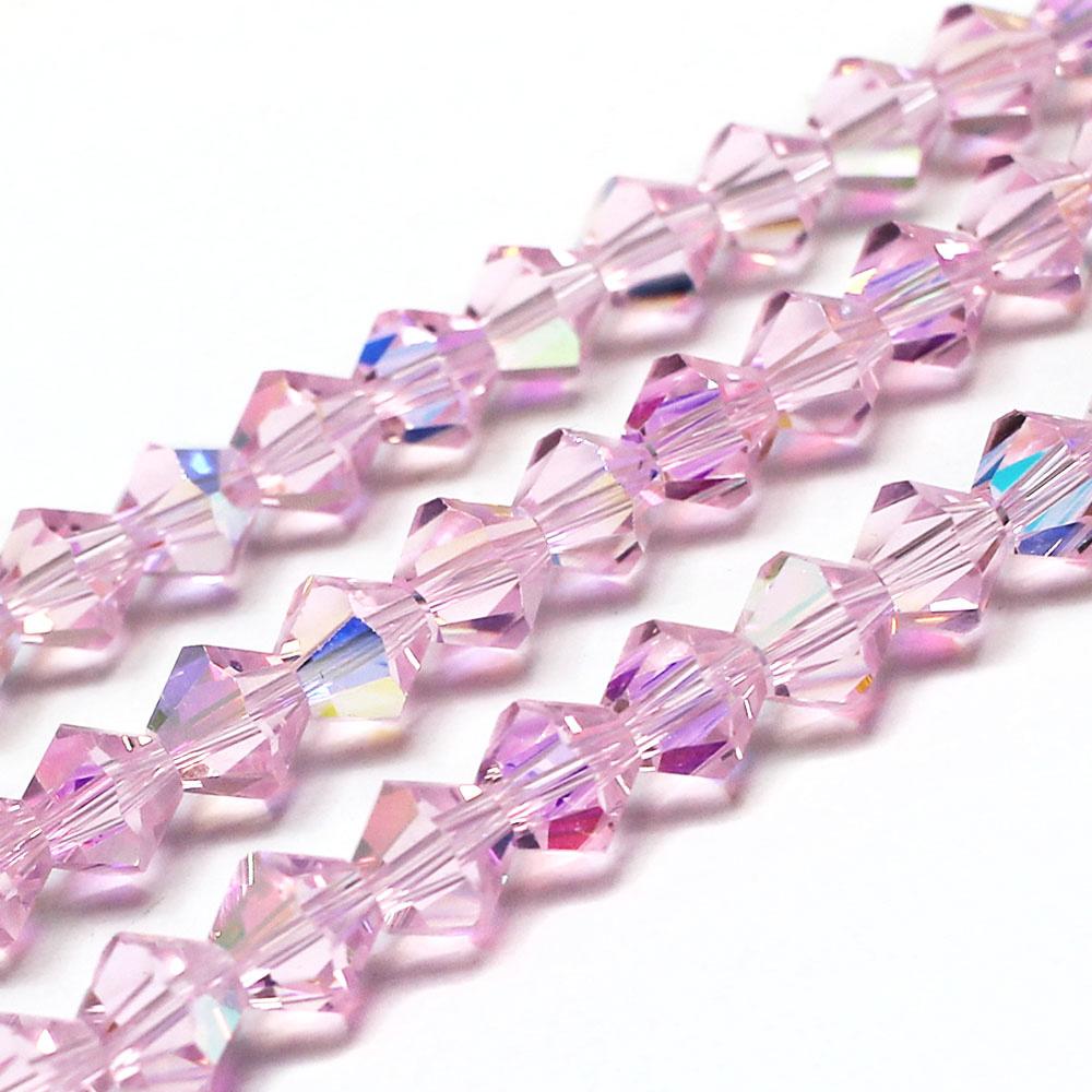 Premium Crystal 8mm Bicone Beads - Pink AB