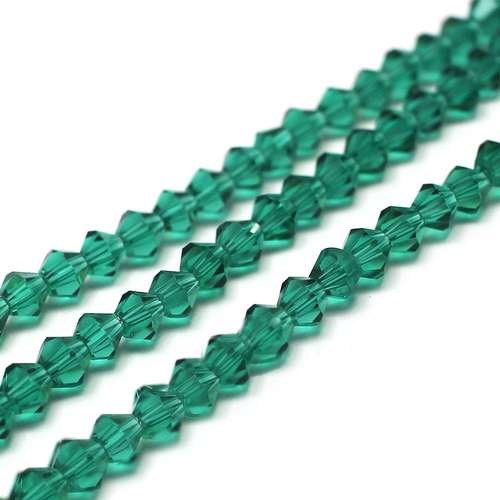 4mm crystal bicone beads dark teal — faceted for jewelry making and beadwork