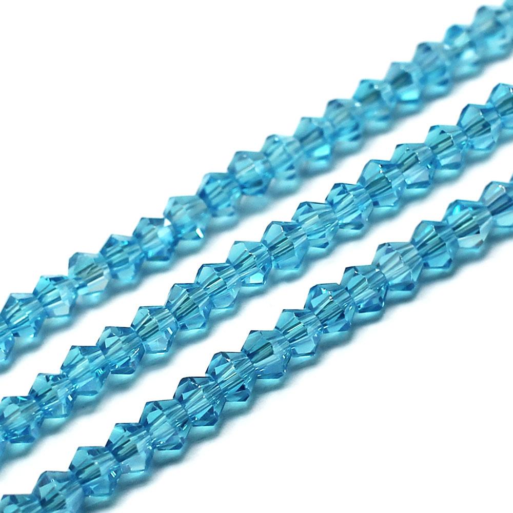 Premium Crystal 3mm Bicone Beads - Aqua AB