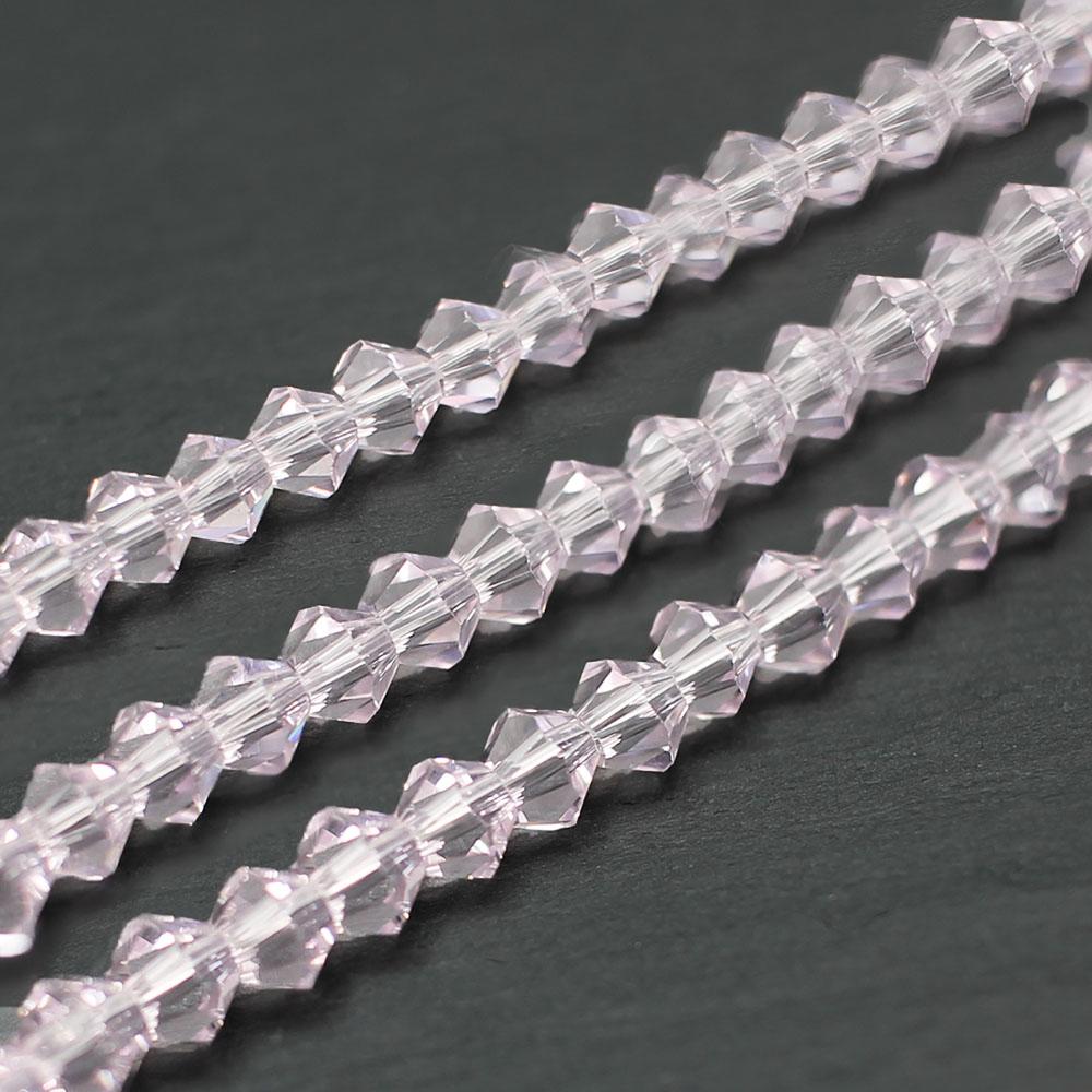Premium Crystal 4mm Bicone Beads - Pink