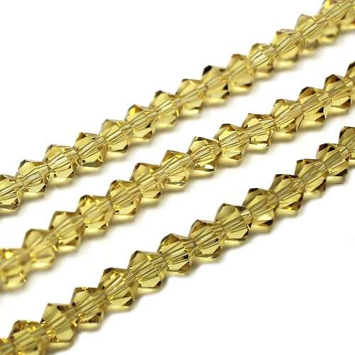4mm crystal bicone beads light amber — faceted for jewelry making and beadwork