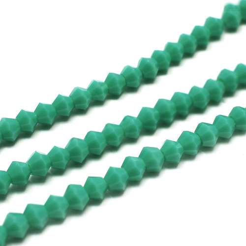 4mm crystal bicone beads teal opaque — faceted for jewelry making and beadwork